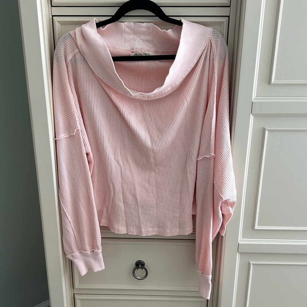 We The Free Light Pink Close To You Off Shoulder Sweater